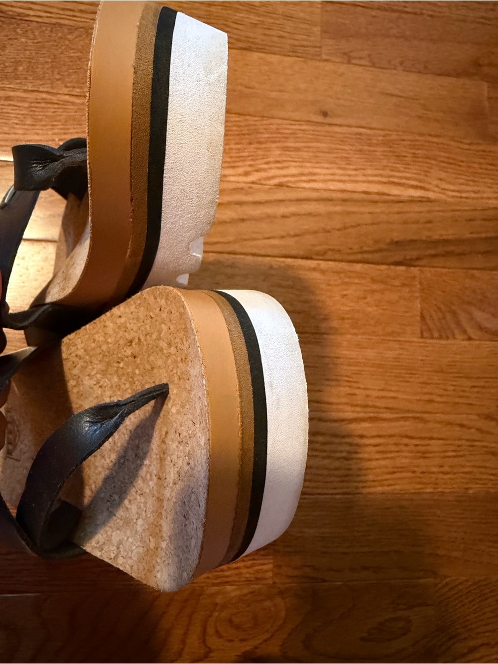Reef Cushion Sol Hi -Black Cork Slide Sandals with Toe Post - Picture 8 of 13